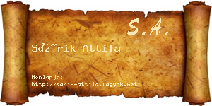 Sárik Attila névjegykártya